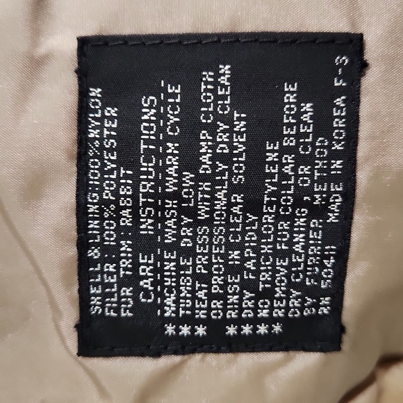 Vintage 70s Quilted Long Coat Rabbit Fur, Sage, US Women's Large (listing as) - Picture 6 of 14